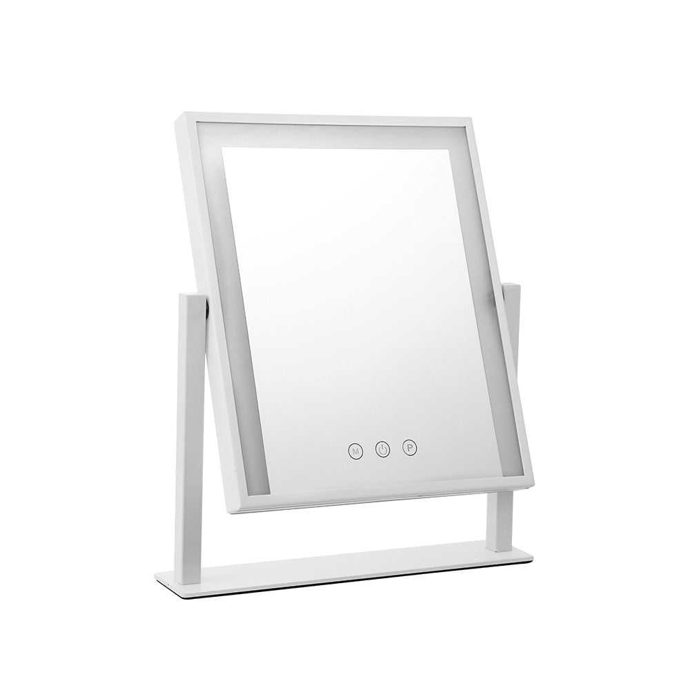 Embellir Makeup Mirror 25x30cm Hollywood Vanity with LED Light Rotation White - NuSea